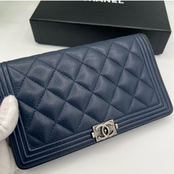 CHANEL Handbags - Chanel Boy Quilted Leather Wallet